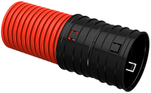 Труба гофрированная двустенная ПНД d=160мм красная (35м) IEK