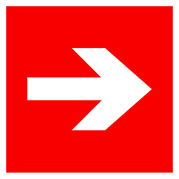 Знак F 01-01 "Направляющая стрелка" 200х200 мм, пленка самоклеящаяся с покрытием фотолюминесцентным ГОСТ Р 12,4,026-2001 EKF