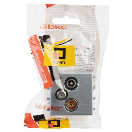 Розетка TV-FM-SAT модульная, "Avanti", "Закаленная сталь", 2 модуля DKC