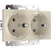 Встраиваемые механизмы Розетка СУ 2-м с заземл. 16А слоновая кость IP20 Werkel