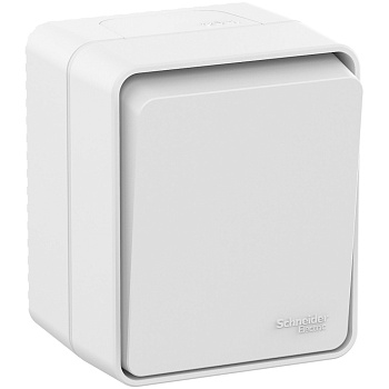 AtlasDesign Profi54 Выключатель ОУ 1 кл 10А белый IP54 Schneider Electric