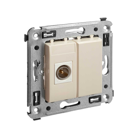 Розетка TV одиночная в стену, "Avanti", "Ванильная дымка" DKC