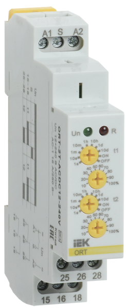 Реле времени ORT 2 контакта 12-240В AC/DC с независимыми уставками IEK