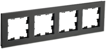 BRITE Рамка 4-мест. РУ-4-2-Бр стекло черн. матовый IEK