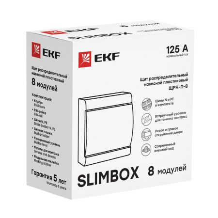 Щит распределительный ЩРН-П-8 "SlimBox" белая дверца IP41 PROxima EKF