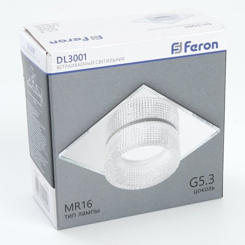 Светильник встраиваемый Feron DL3001 потолочный MR16 G5.3 прозрачный фото 3