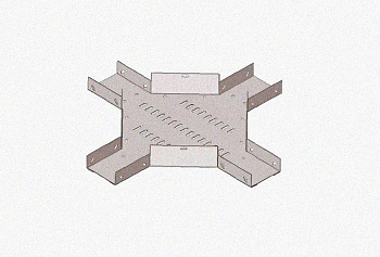 Лоток крестообразный замковый глухой КМЗГ 150х50 УТ1,5, горячее цинкование, S1,5