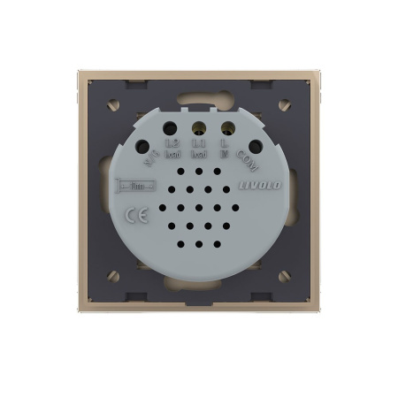 Сенсорный выключатель Quadro 1 клавиша 1 пост Золотой Livolo