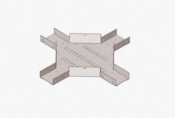 Лоток крестообразный замковый глухой КМЗГ 150х50 УТ1,5, горячее цинкование, S1,5