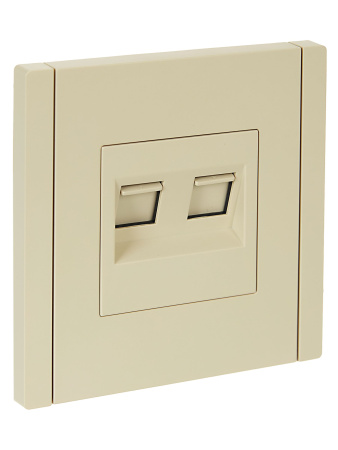 FORTE&PIANO Розетка компьютерная двойная RJ45 кат.6 FP434 ваниль IEK