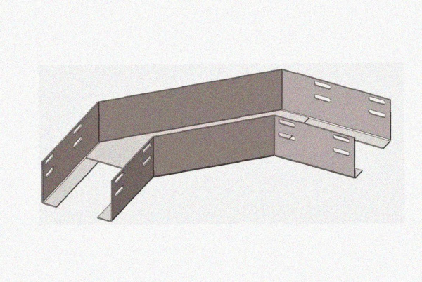 Лоток угловой замковый перфорированный КГЗ 400х85-90 УХЛ1 поворот на 90, горячее цинкование S2,0