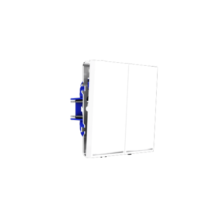 Проходной переключатель встраиваемый Voltum S70 двухклавишный с подсветкой 10А, (белый глянцевый)