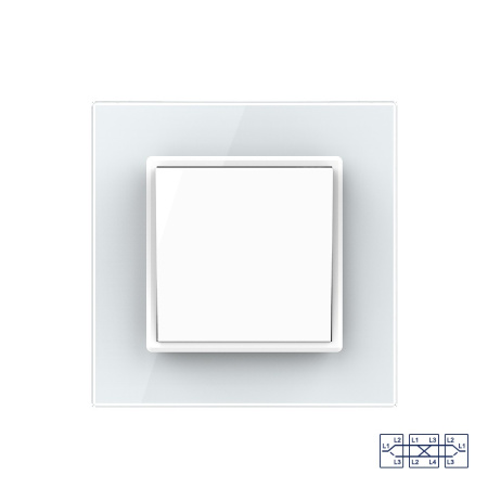 Одноклавишный перекрестный механический выключатель 1 пост, цвет белый Livolo