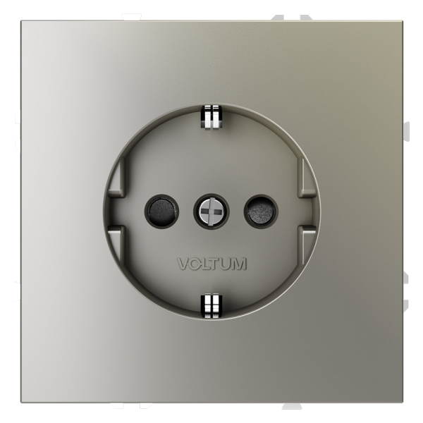 Розетка встраиваемая Voltum S70 с заземлением и защитными шторками, 16А, (шелк) Розетка встраиваемая Voltum S70 с заземлением и защитными шторками, 16А, (шелк)