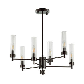 Люстра потолочная E14 6*40W 220V KAMILLA черный хром LUMION