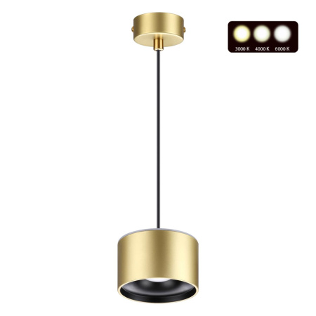 Св-к накл.с перекл.цв.темп.,пров.2м IP20 LED 3000К/4000К/6000К 12W вниз+3W вверх бронз GIRO NOVOTECH