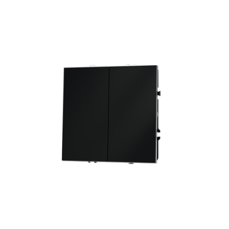 Выключатель с самовозвратом встраиваемый Voltum S70 двухклавишный 10А, (графит)