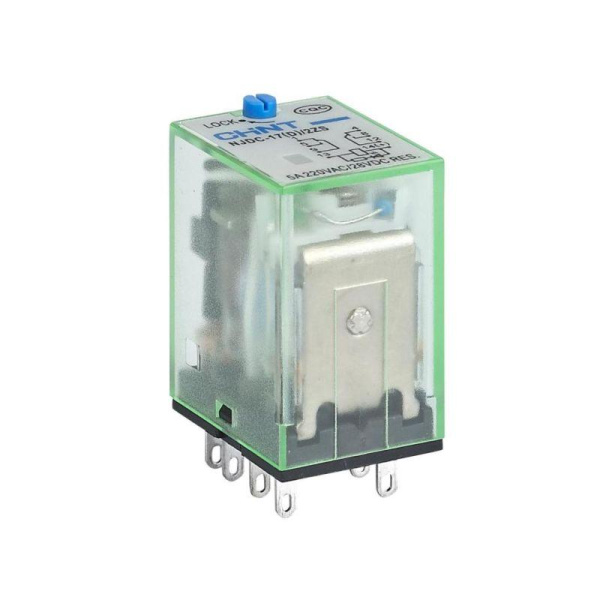 Промежуточное реле с кнопкой тестирования NJDC-17(D)/3ZS 3 конт. с инд. LED 5А AC220В (R) CHINT