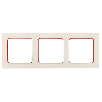 Стокгольм Рамка 3-местная белая с линией цвета красный EKF