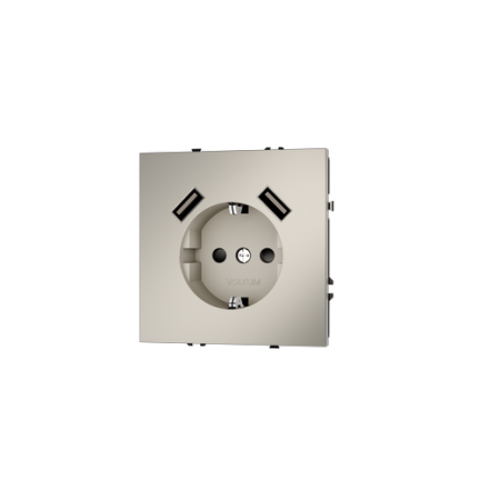 Розетка встраиваемая Voltum S70 с заземлением и защитными шторками, 16А, с USB, A+A, (кашемир) Розетка встраиваемая Voltum S70 с заземлением и защитными шторками, 16А, с USB, A+A, (кашемир)