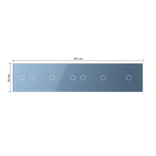 Панель для пяти сенсорных выключателей, 7 клавиш (2+1+2+1+1), цвет синий, стекло Livolo фото 2