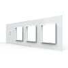 Панель для сенсорного выключателя и 3-х розеток, 1 клавиша, цвет белый, стекло Livolo