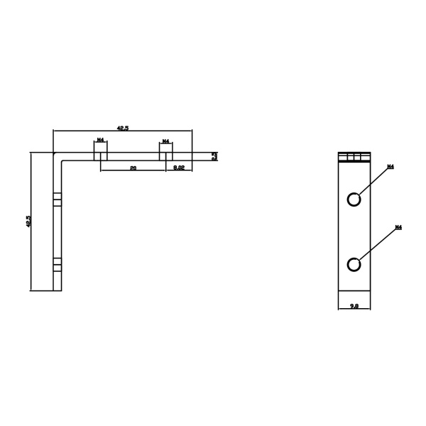 Donel Угловое соединение для установочного профиля DN18525, 90°,Серия:DN8ALE