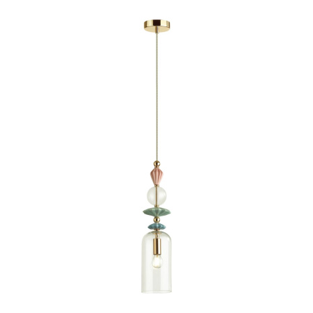Подвес E14 1*40W 4855/1 BIZET золото/раноцветн./керамика/стекло ODEON LIGHT