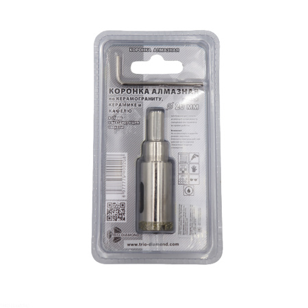 Коронка алмазная по керамике и кафелю с центрирующим сверлом 20мм 400020 Trio-Diamond
