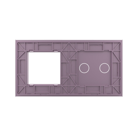 Панель для сенсорного выключателя и розетки, 2 клавиши, цвет розовый, стекло Livolo