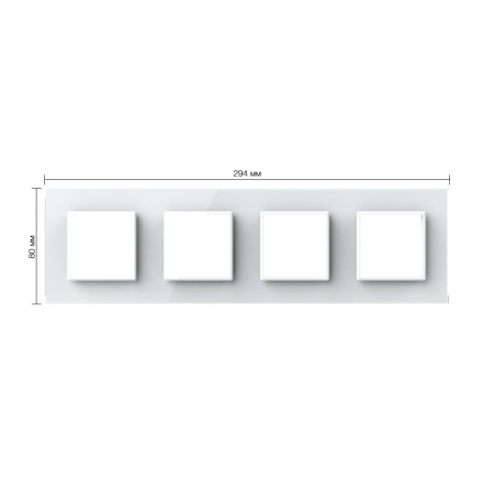 Рамка для четырех розеток Белая Livolo