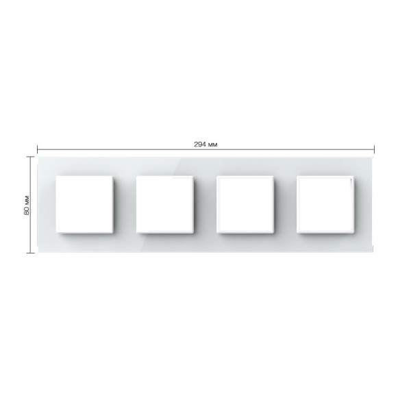Рамка для четырех розеток Белая Livolo