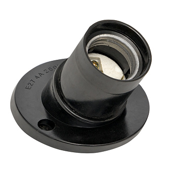 Патрон карболитовый наст, Е27 черн, наклонный индивидуальный пакет EKF