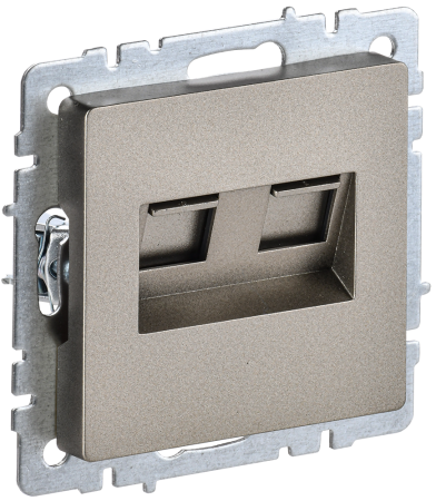 BRITE Розетка двойная RJ11+RJ45 кат.5E РК/Т12-БрШ шампань IEK