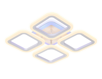 Потолочный светодиодный светильник с пультом FA441/4 WH белый 72W 520*520*80 (ПДУ РАДИО 2.4G) Ambrella Light