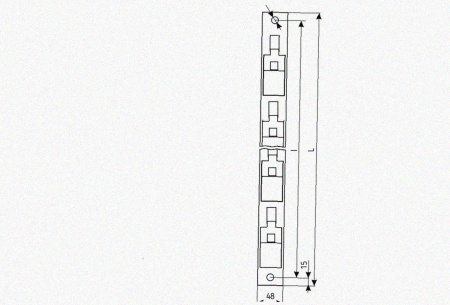 Стойка кронштейна рожкового прямолинейного К1350.001-09 УТ1,5 горячее цинкование 11 рожков, L1440, S3,0