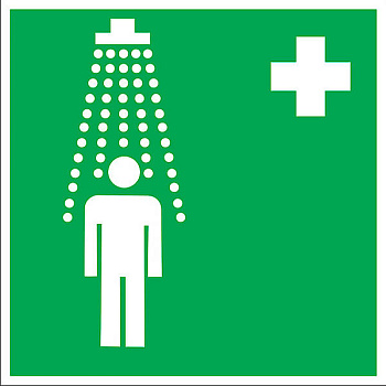 Знак медицинского и санитарного назначения EC 03 "Пункт приема гигиенических процедур (душевые)" 200х200 мм, пленка самоклеящаяся ГОСТ Р 12,4,026-2015