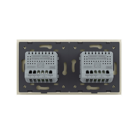 Сенсорный выключатель 2 клавиши (1-1), 2 поста, цвет жемчужный Livolo