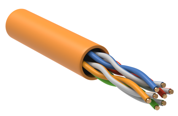ITK Витая пара U/UTP кат.5E 4х2х24AWG solid LSZH нг(А)-HF оранжевый (305м)
