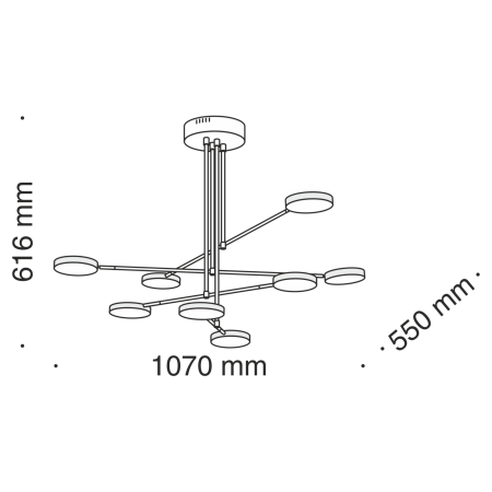 Подвесной светильник 48Вт 3000K Черный IP20 Fad MOD070PL-L48B3K Technical