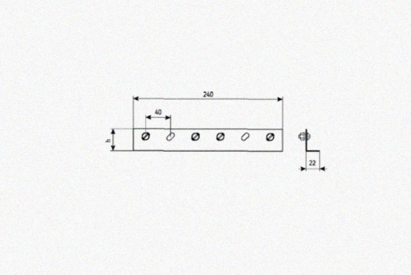 Соединитель лотковый замковый СЛЗх50х1,2 УТ1,5, оцинкованный лист, S1,2
