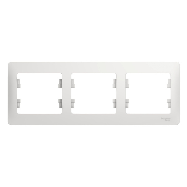 GLOSSA  Рамка горизонтальная 3-м . белая IP20 (кр.15шт) Schneider Electric