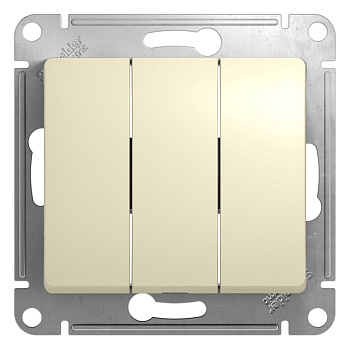 GLOSSA  Механизм выключателя СУ 3-кл 10А бежевый IP20 Schneider Electric