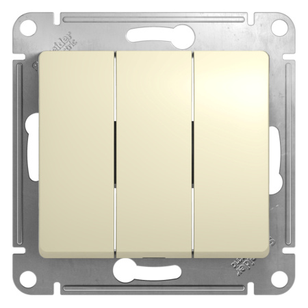 GLOSSA  Механизм выключателя СУ 3-кл 10А бежевый IP20 Schneider Electric