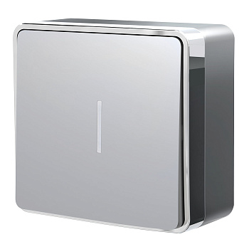 Выключатель одноклавишный с подсветкой (серебряный) Gallant ОУ IP20 Werkel