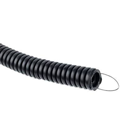 Труба гофр, негорючая безгалогеновая FRHF с протяжкой d20 мм (100 м) черная EKF-Plast