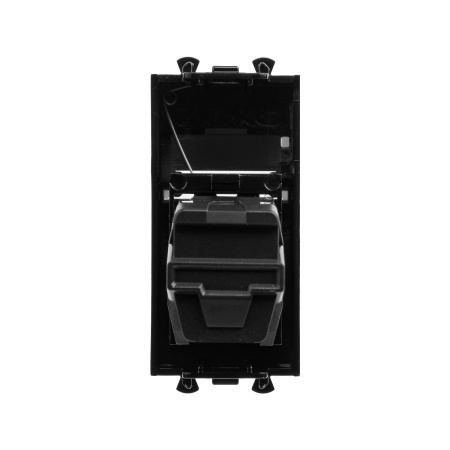 USB 3.0 розетка модульная, тип А-А, "Avanti", "Черный матовый", 1 модуль DKC