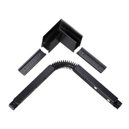Соединитель с токопроводом для шинопровода L-образный IP20 48V FLUM черный NOVOTECH