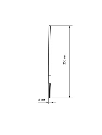 Напильник круглый длина 200 мм, №1, без рукоятки "Рубин" TDM