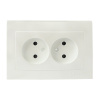 Валенсия Лицевая панель розетка 2-местной б/з 10А жемчуг с защ, штор, EKF
